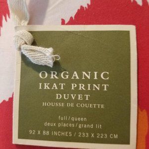 Pottery Barn Organic Ikat Full/Queen Duvet Cover